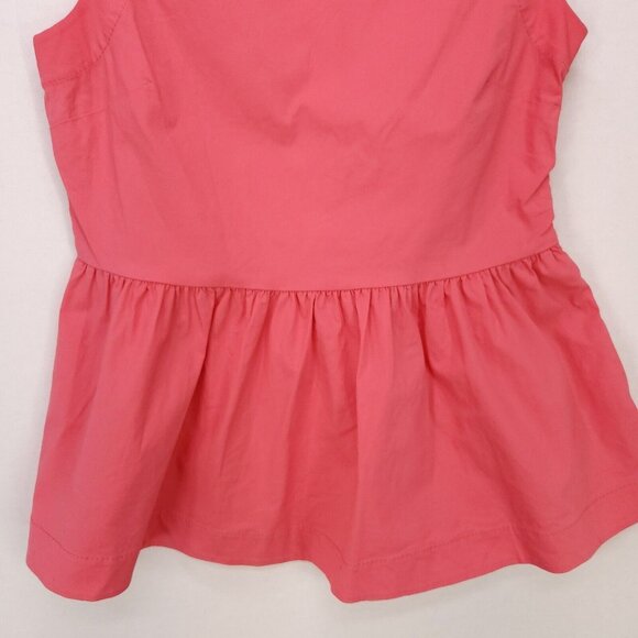 Kate Spade Blouse Shore Thing Sleeveless Button Back Peplum Top Coral Size 2 - Picture 4 of 11